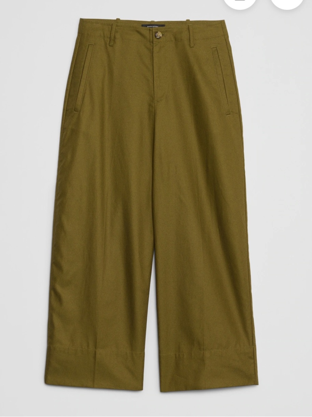 Banana Republic Women's Olive Army Green Wide-Leg High-Rise Cropped Pants NWT 6